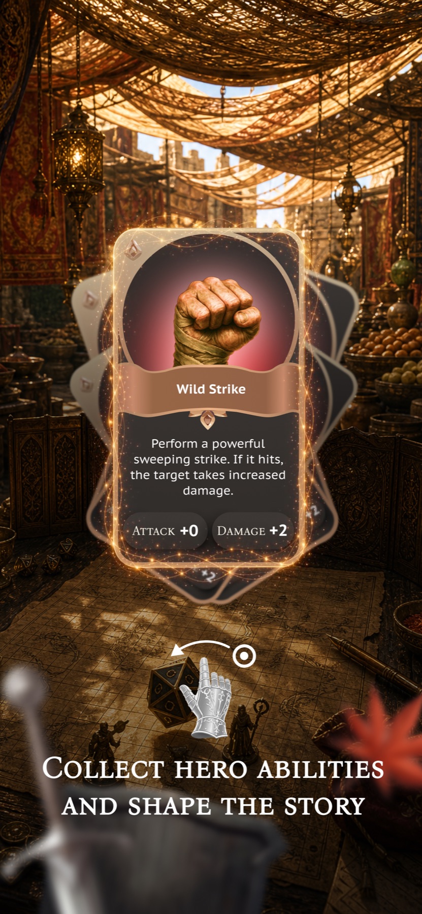 A Wild Strike ability card in the fantasy bazaar