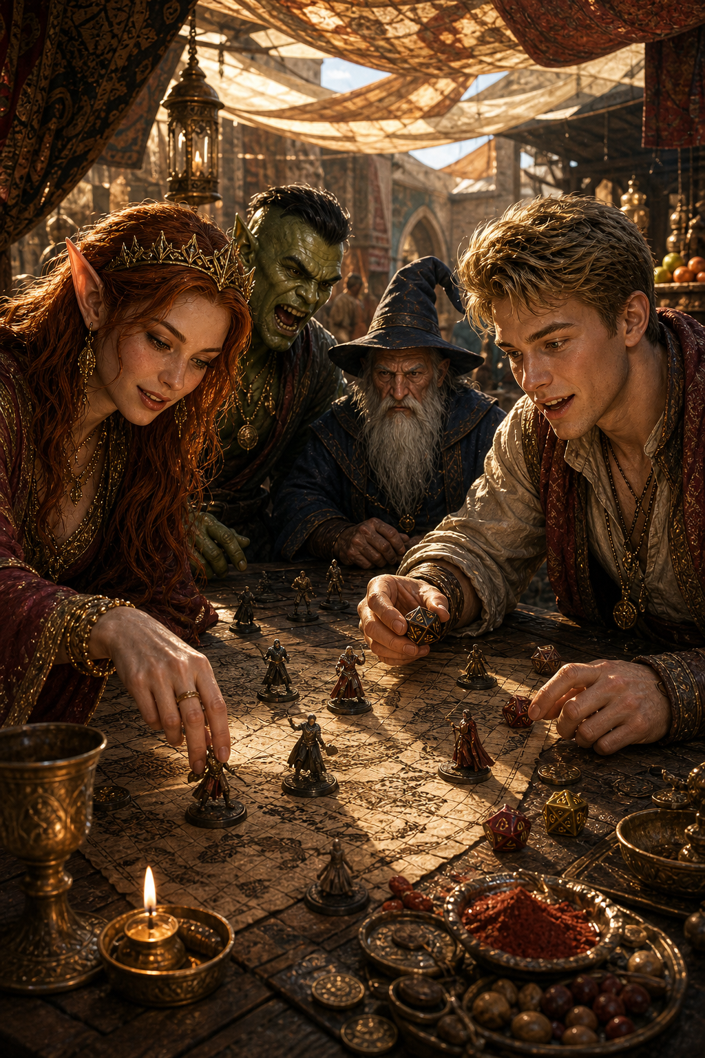Land of Magic Spices adventurers gathered around a fantasy game table
